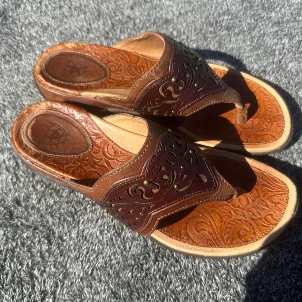 Ariat brown leather western sandals women's 7.5
